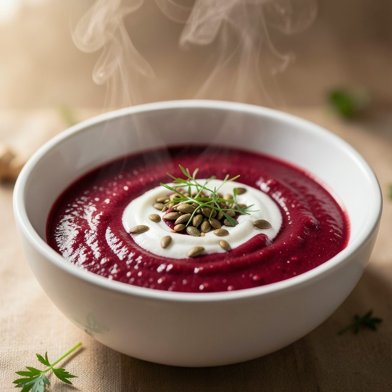 Rote Bete Suppe mit Ingwer und Kokosmilch (178 kcal)