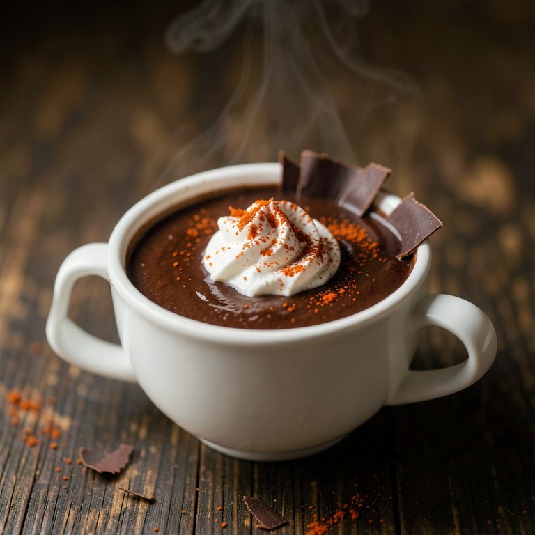 Sopa Cremosa de Chocolate Amargo com Pimenta Caiena