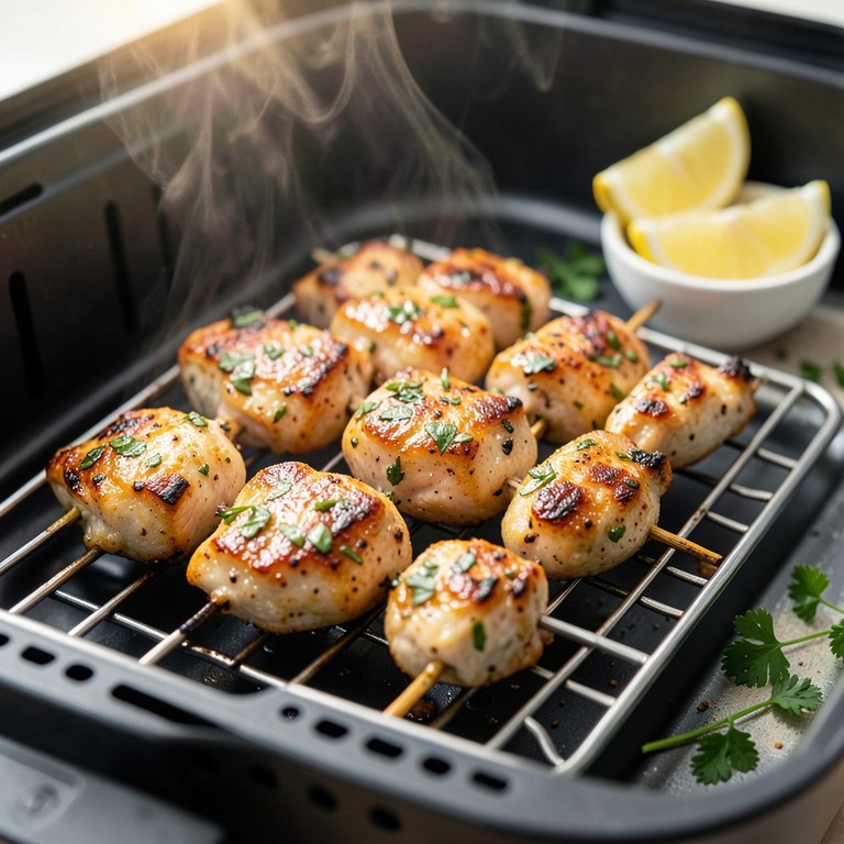 Brochettes de Poulet Marinées à l'Ail et aux Herbes en Friteuse à Air