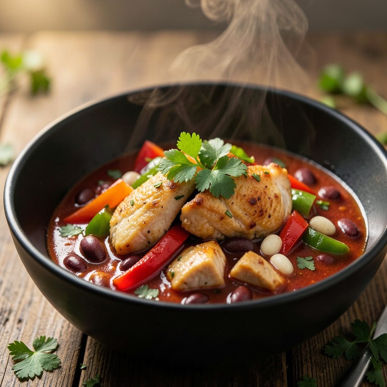 Snabb Kyckling- och Böngryta med Paprika