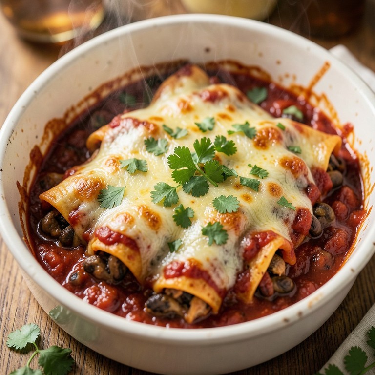 Klassieke Kip Enchilada's met Zwarte Bonen