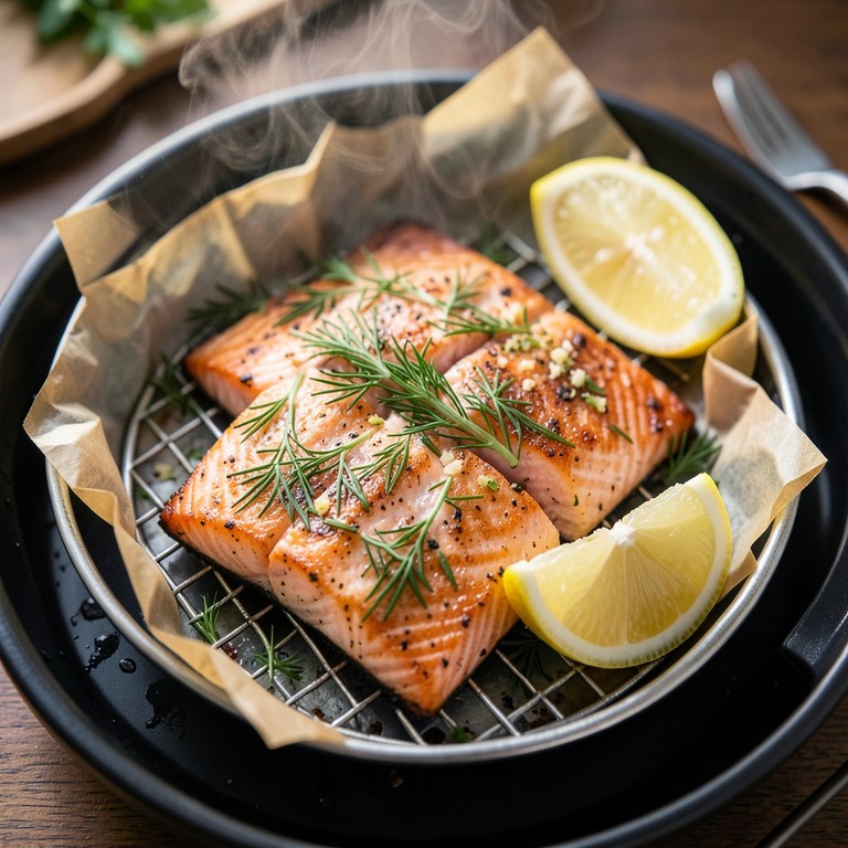 Saumon Poêlé à l'Aneth et au Citron (Friteuse à Air)