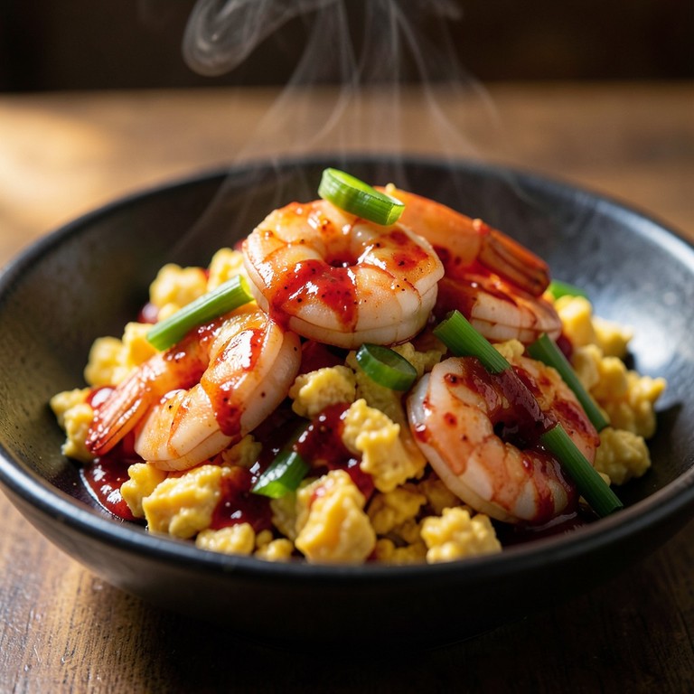 Spicy Garlic Shrimp and Scrambled Egg Stir-Fry
