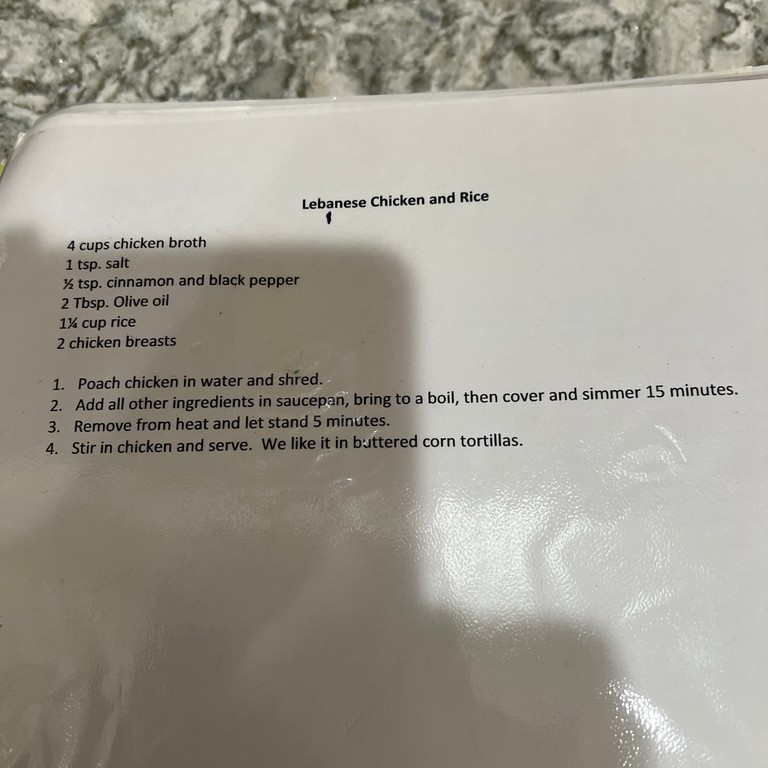 Lebanese Chicken and Rice