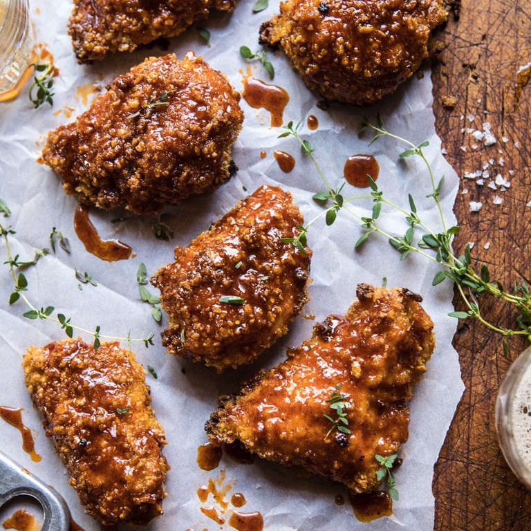Oven Fried Southern Hot Honey Chicken