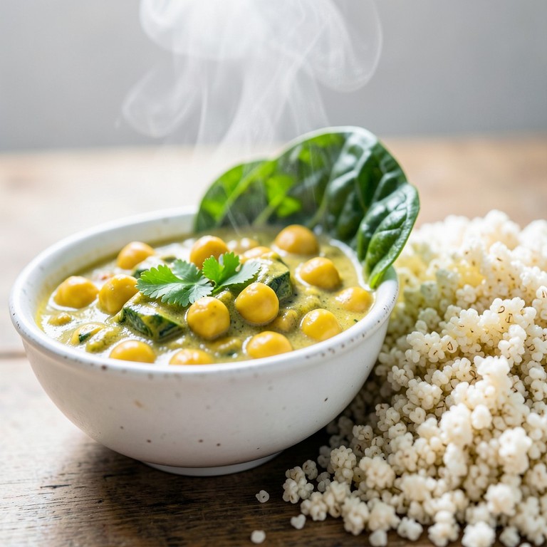 15-Minute Quick Chickpea and Spinach Coconut Curry