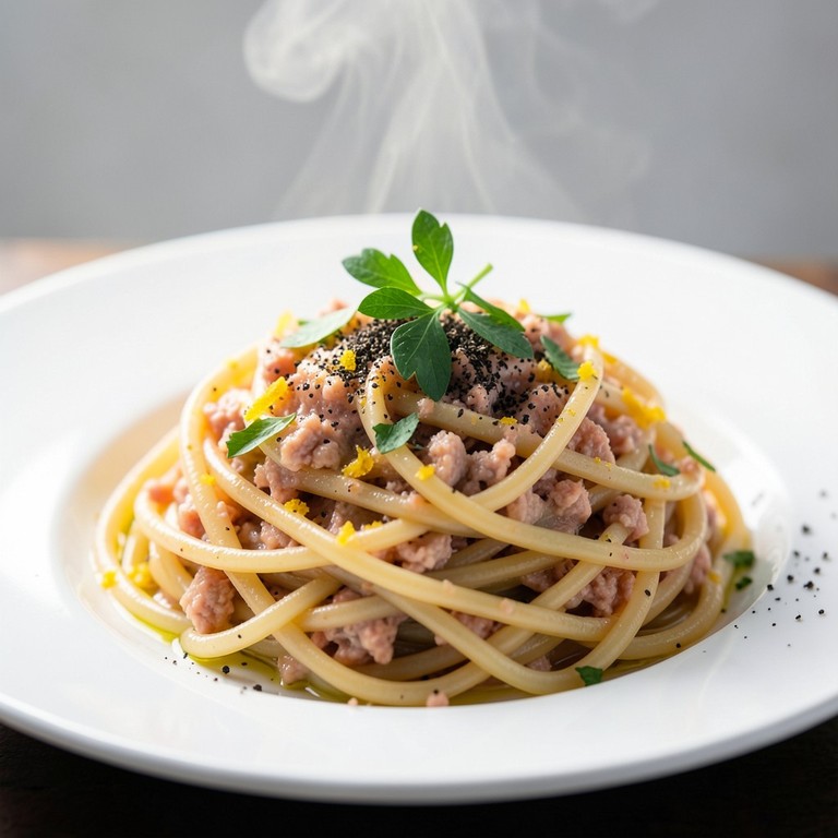 Spaghetti al Tonno, Limone e Pepe