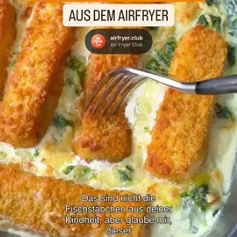 Fischstäbchen-Auflauf aus dem Airfryer
