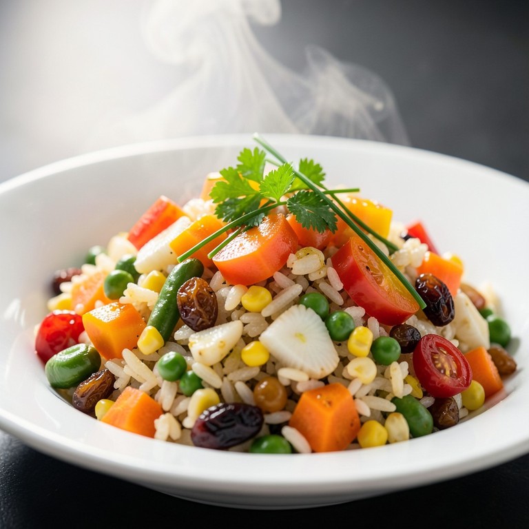 Arroz Festivo com Frutas e Palmito