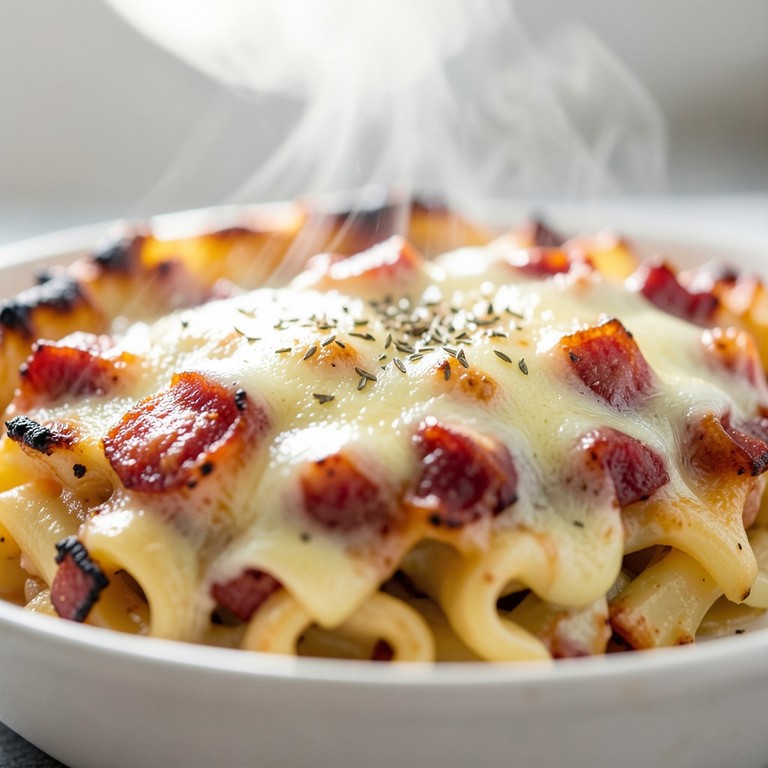 Gratin de Pâtes au Chorizo, Emmental et Sauce Crémeuse