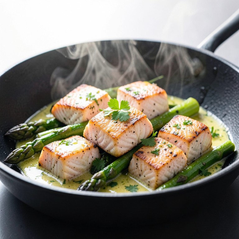 Hızlı Somon ve Kuşkonmaz Sote