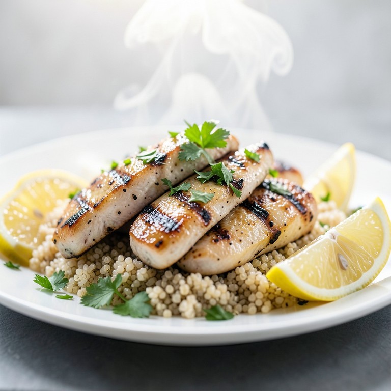 Poulet Grillé Mariné au Citron et Herbes avec Quinoa