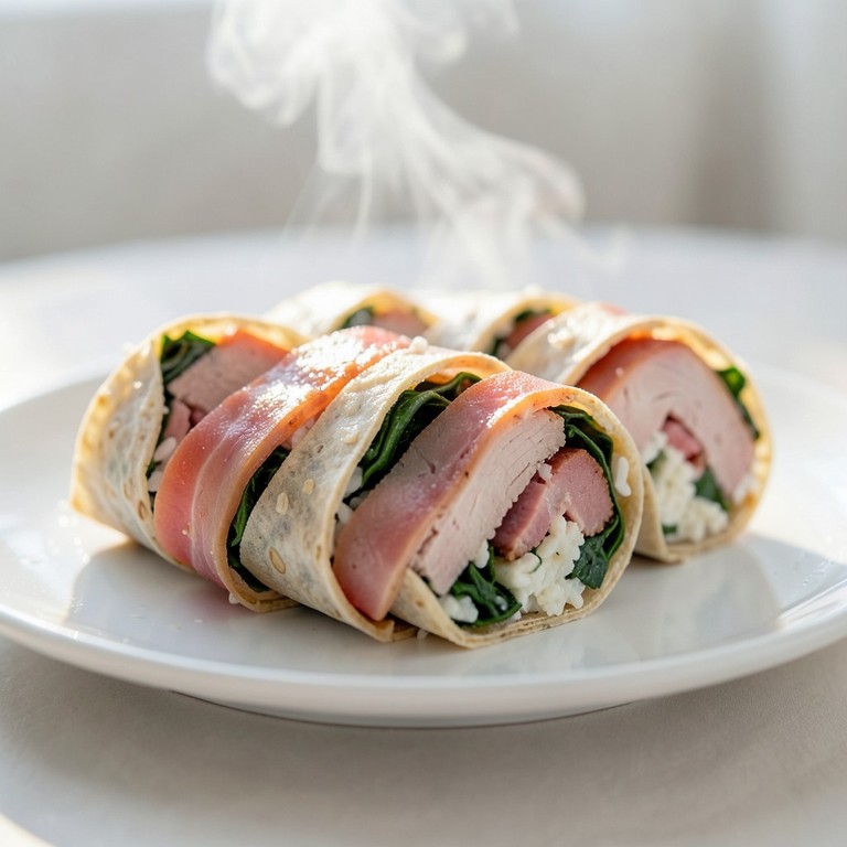 Rollitos de Jamón Serrano y Lomo Adobado en Wrap de Avena