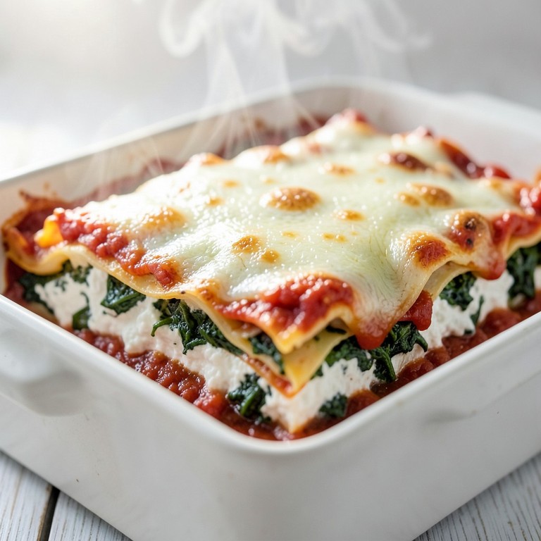 Leichte Spinat-Ricotta Lasagne