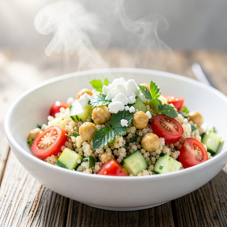 Ensalada de Quinoa Mediterránea con Garbanzos
