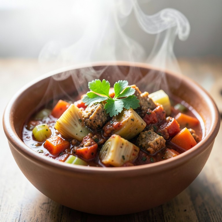 Estofado Vegano de Alcachofas y Soja Texturizada