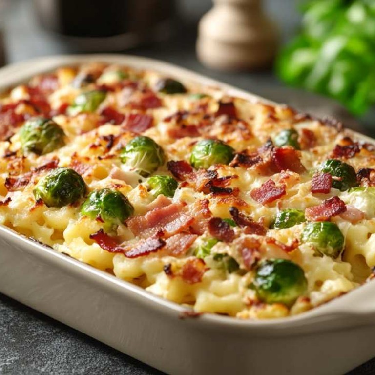 Rosenkohl-Spätzle-Auflauf