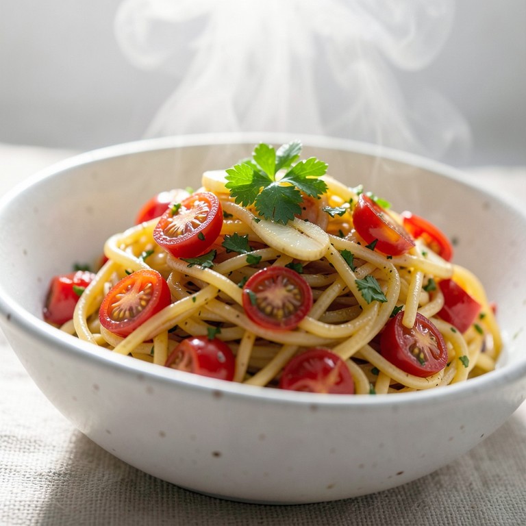 Pasta Aglio e Olio med Körsbärstomater