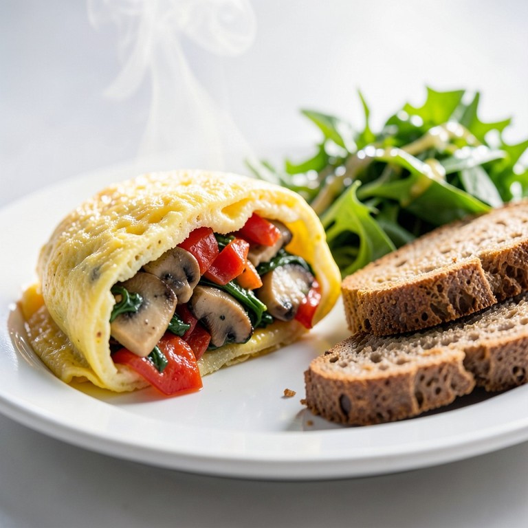 Omelete Clássico Fofo com Legumes Frescos