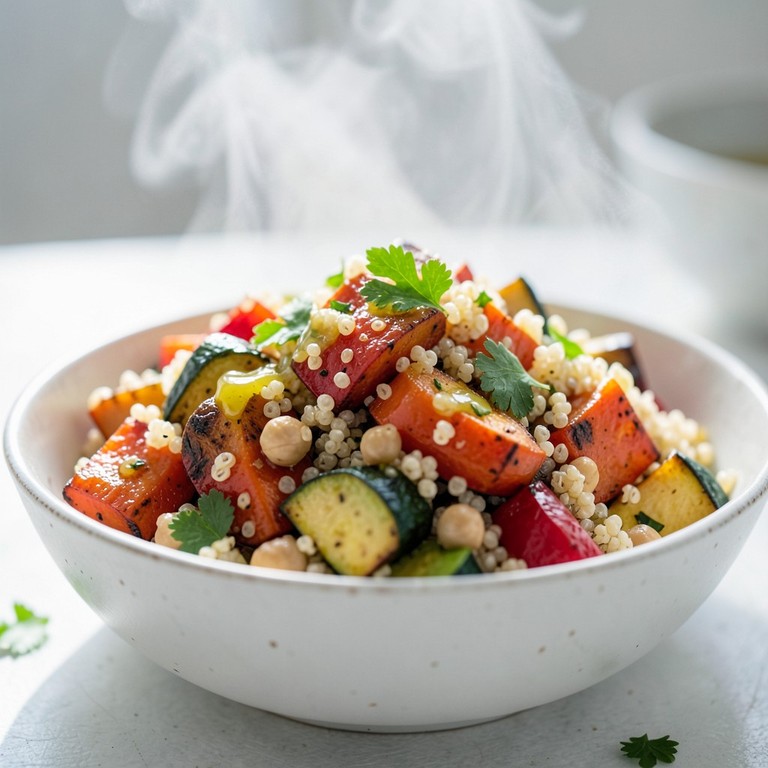 Salada de Quinoa com Legumes Assados Mediterrâneos