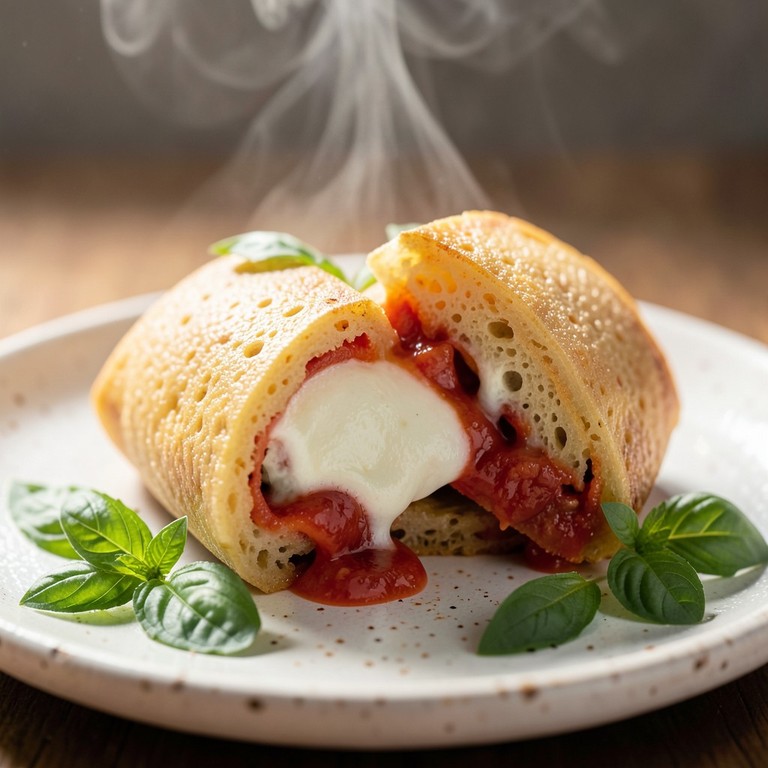 Panqueca de Tapioca Cremosa com Queijo e Tomate