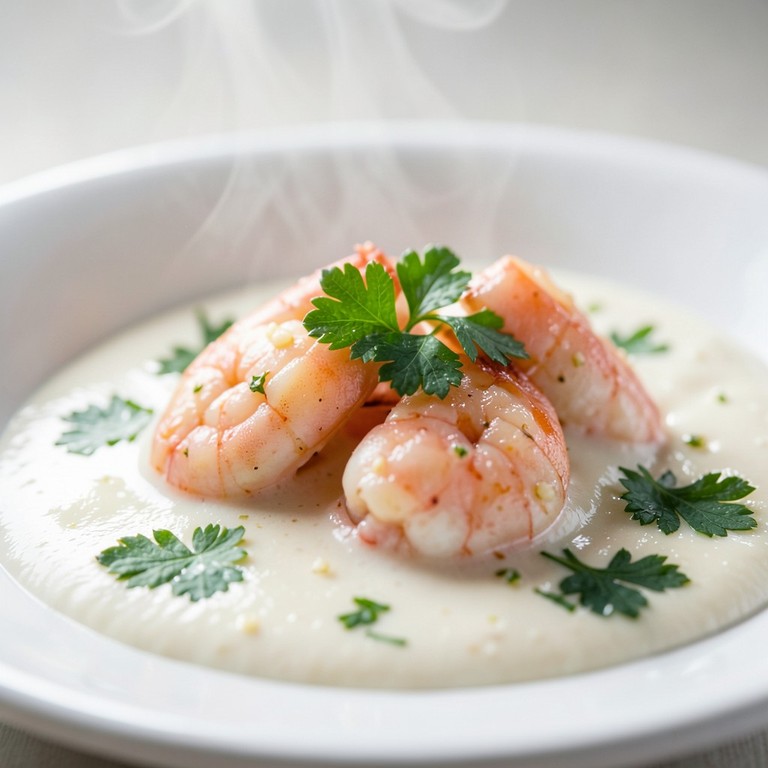 Gambas à la Crème et à l'Ail