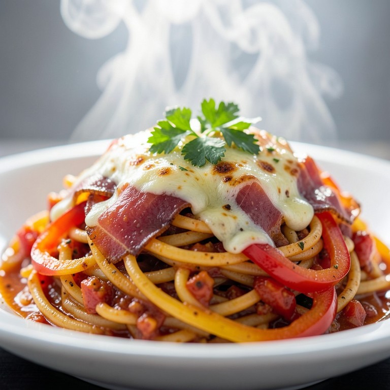 Tex-Mex-inspirierte Pasta mit Rohschinken und Peperoni