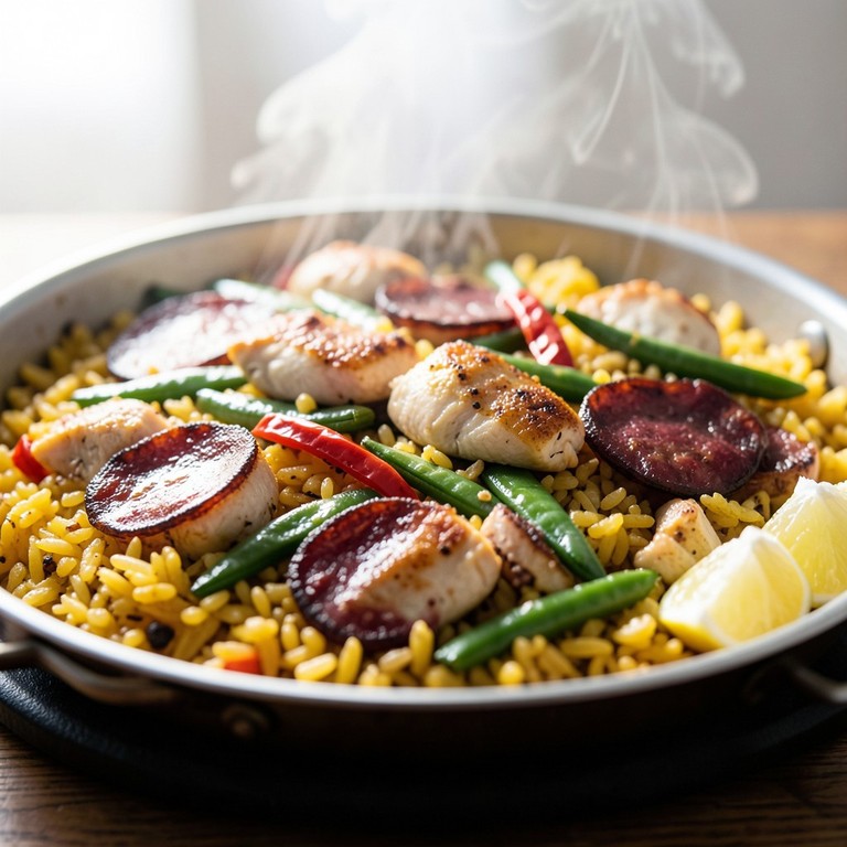 Paella Valenciana Revisité au Chorizo et Semoule