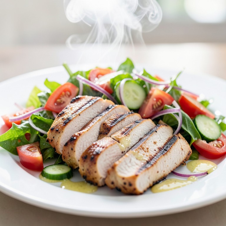 Pechuga de Pollo a la Parrilla con Ensalada Verde Fresca