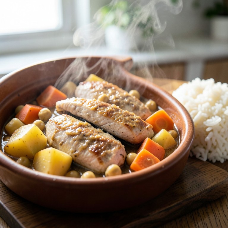 Pechuga de Pollo a la Cacerola con Patatas y Garbanzos