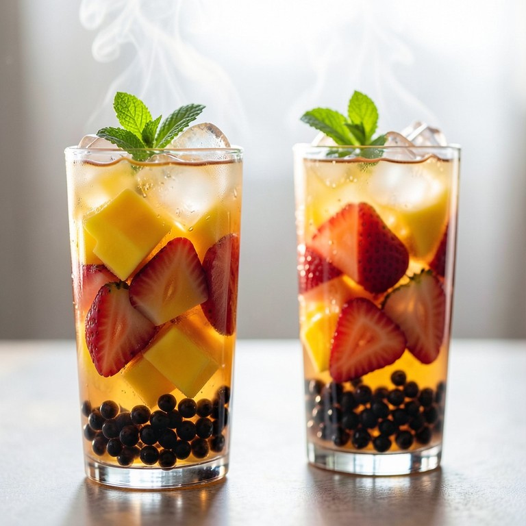 Té de Frutas Refrescante con Perlas Explosivas (Boba)