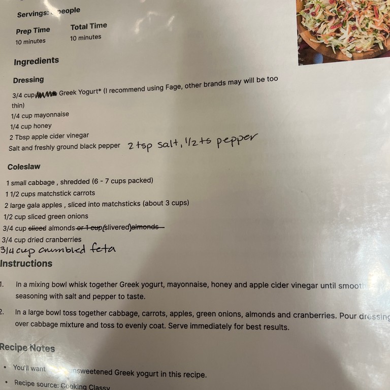 Cranberry Almond Apple Slaw