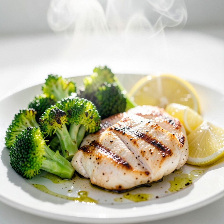 Pollo a la Plancha con Brócoli Salteado y Limón