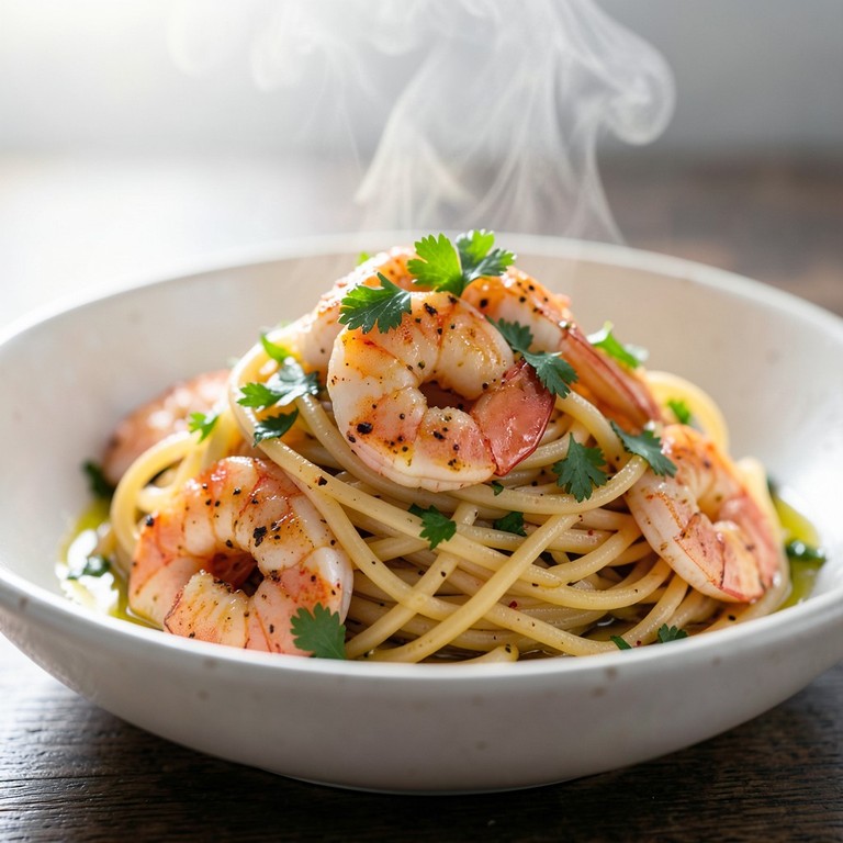 Pasta Aglio e Olio con Gambas