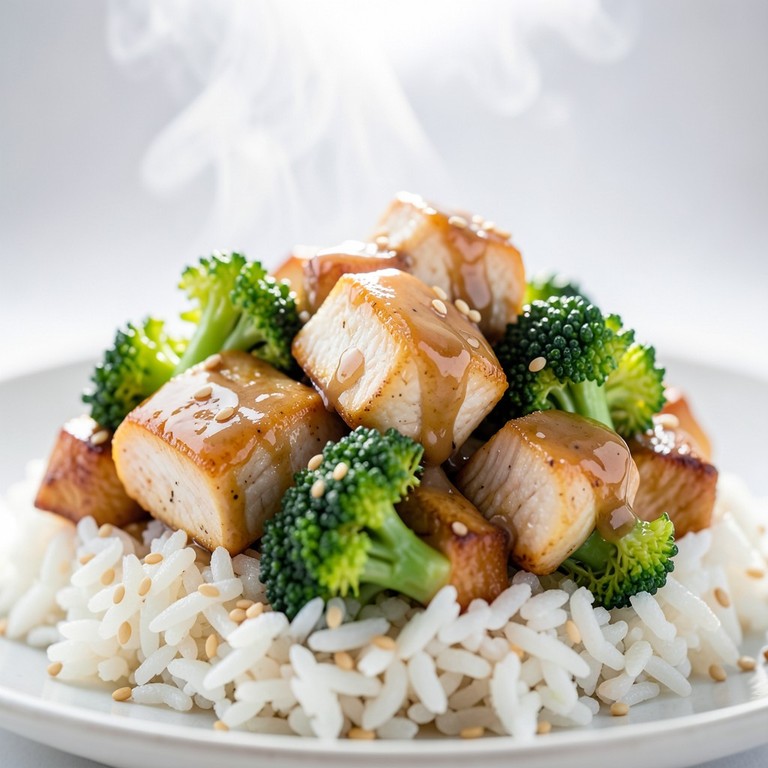 Sauté de Poulet, Riz et Brocolis à la Sauce Soja