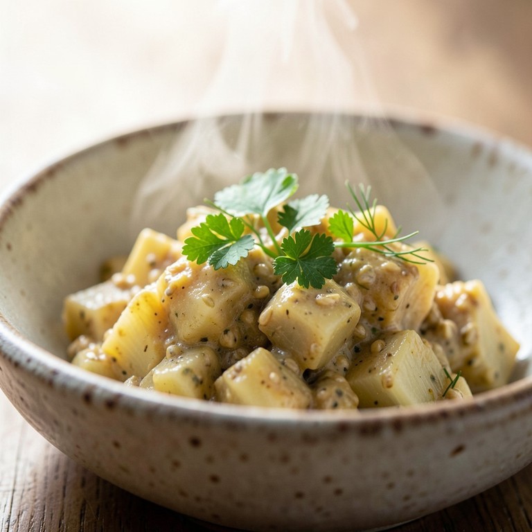 Cremiger Fenchelwürfel mit Senf-Sahne-Sauce