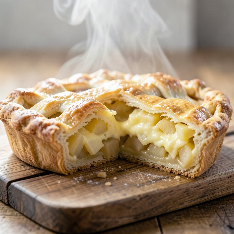 Gedeckte Apfeltorte mit Zitronencreme