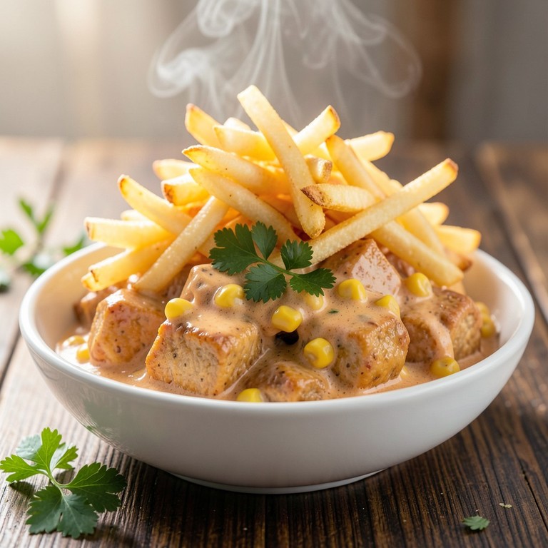 Strogonoff de Frango Clássico com Batata Palha Caseira