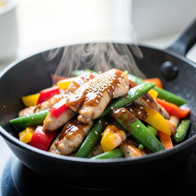 Snabb Kycklingwok med Krispiga Grönsaker