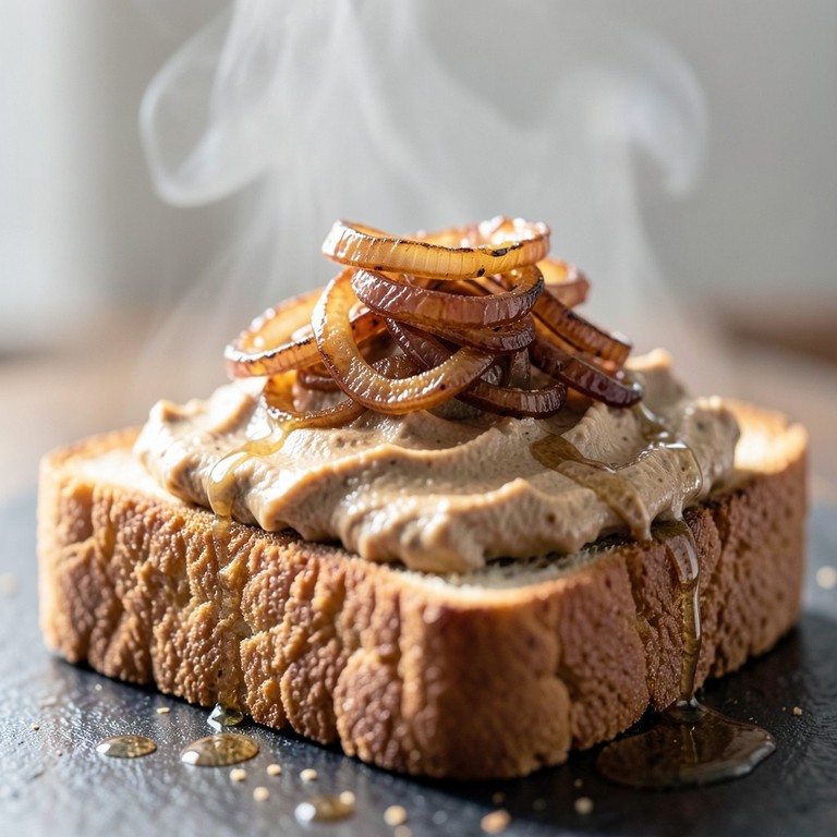 Savory Umami Peanut Butter Toast with Caramelized Onions