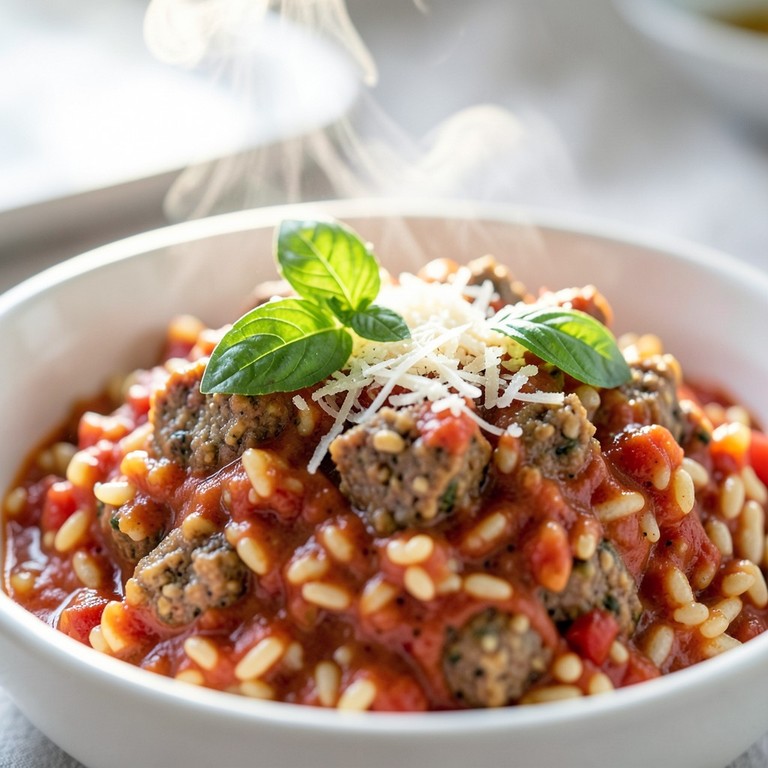 Speedy Vegetarian Sausage & Tomato Orzo