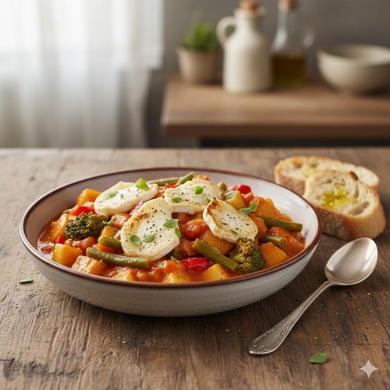 Verduras con tomate y patatas