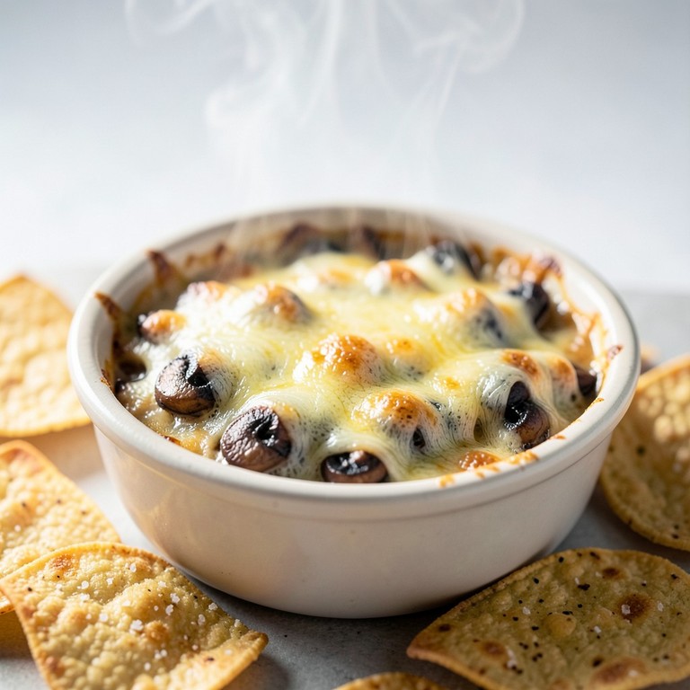 Gooey Baked Cheesy Mushroom Dip