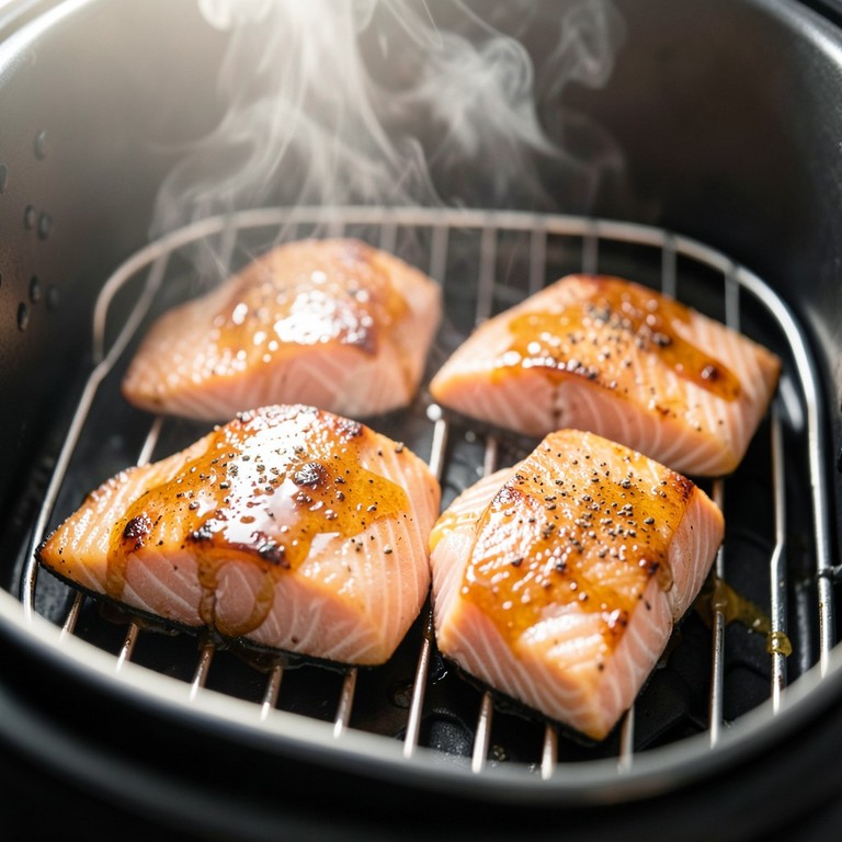 Salmón Glaseado con Miel y Mostaza en Freidora de Aire