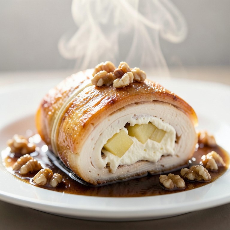 Involtini di Pollo Ripieni di Formaggio di Fossa e Mele