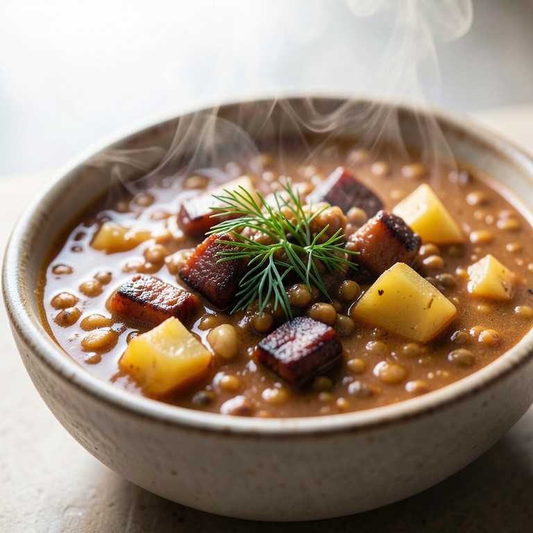 Насыщенный Чечевичный Суп с Копченостями