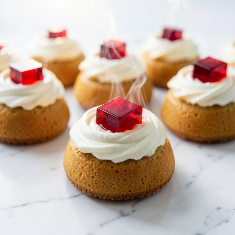 Magdalenas Jugosas Clásicas con Frosting de Queso Crema y Gelatina de Frutos Rojos