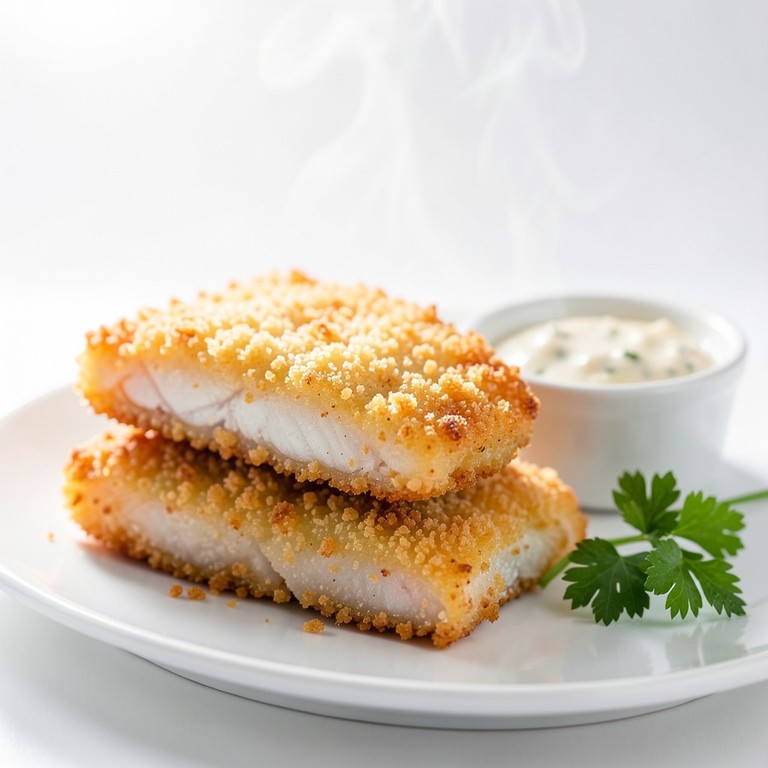 Filé de Peixe Empanado Crocante com Molho Tártaro Caseiro