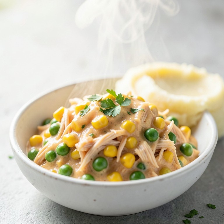 Frango Cremoso com Milho e Ervilha