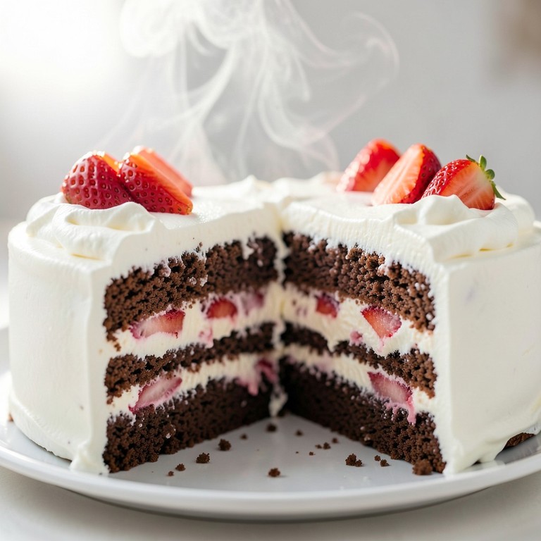 Pastel de Helado Clásico de Fresa y Vainilla Casero